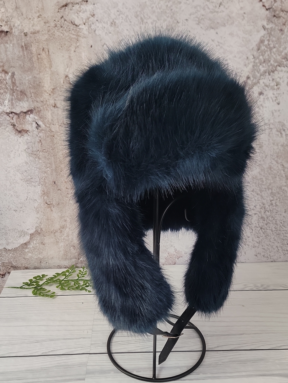 Fabulous Furs Faux Fur Trapper Hat - Saphire Blue Unisex One Size